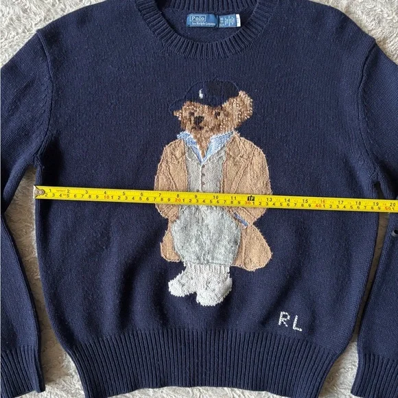 Polo Ralph Lauren Navy Bear Sweater Jumper XS